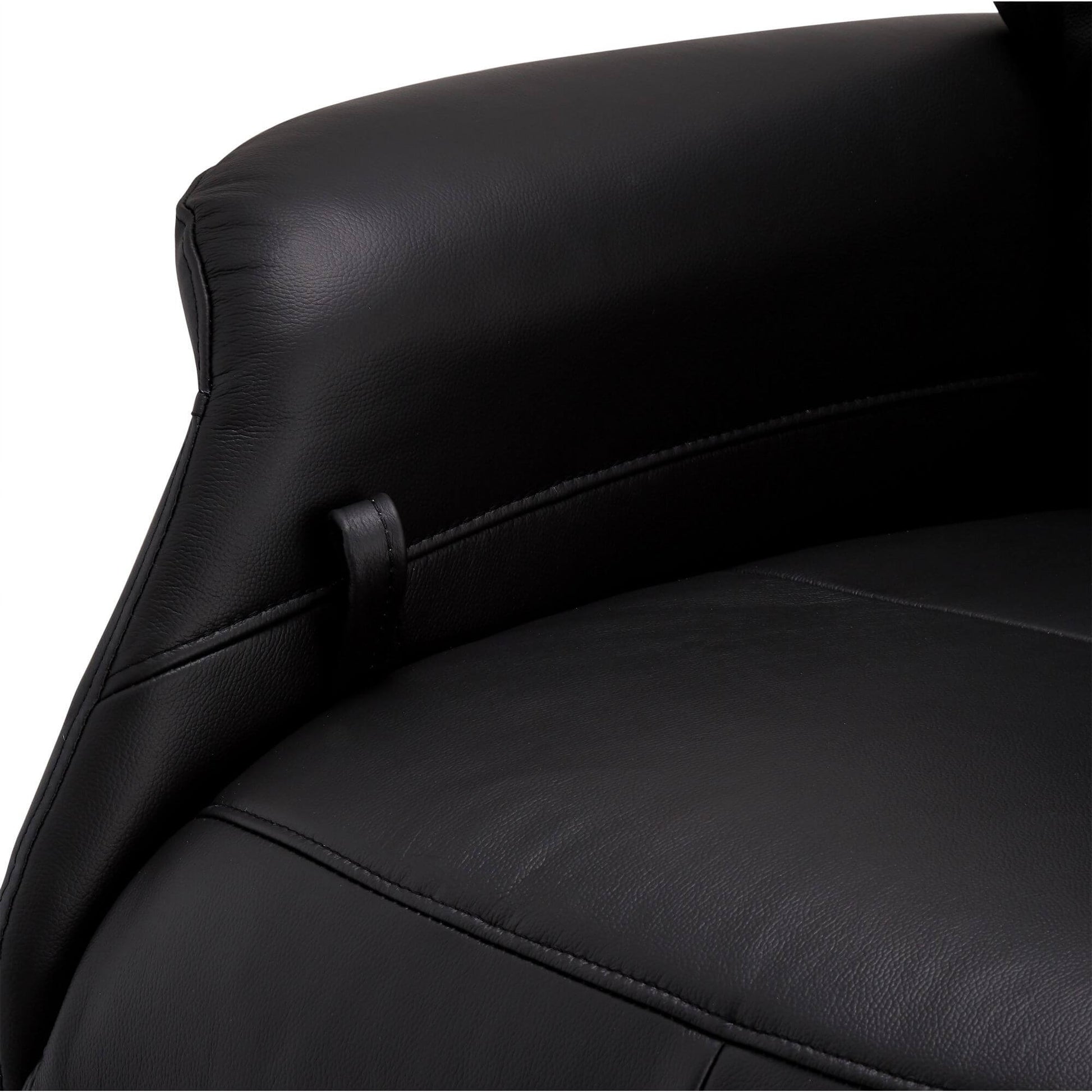 Manueller Relaxsessel - Echtleder/PVC Schwarz
