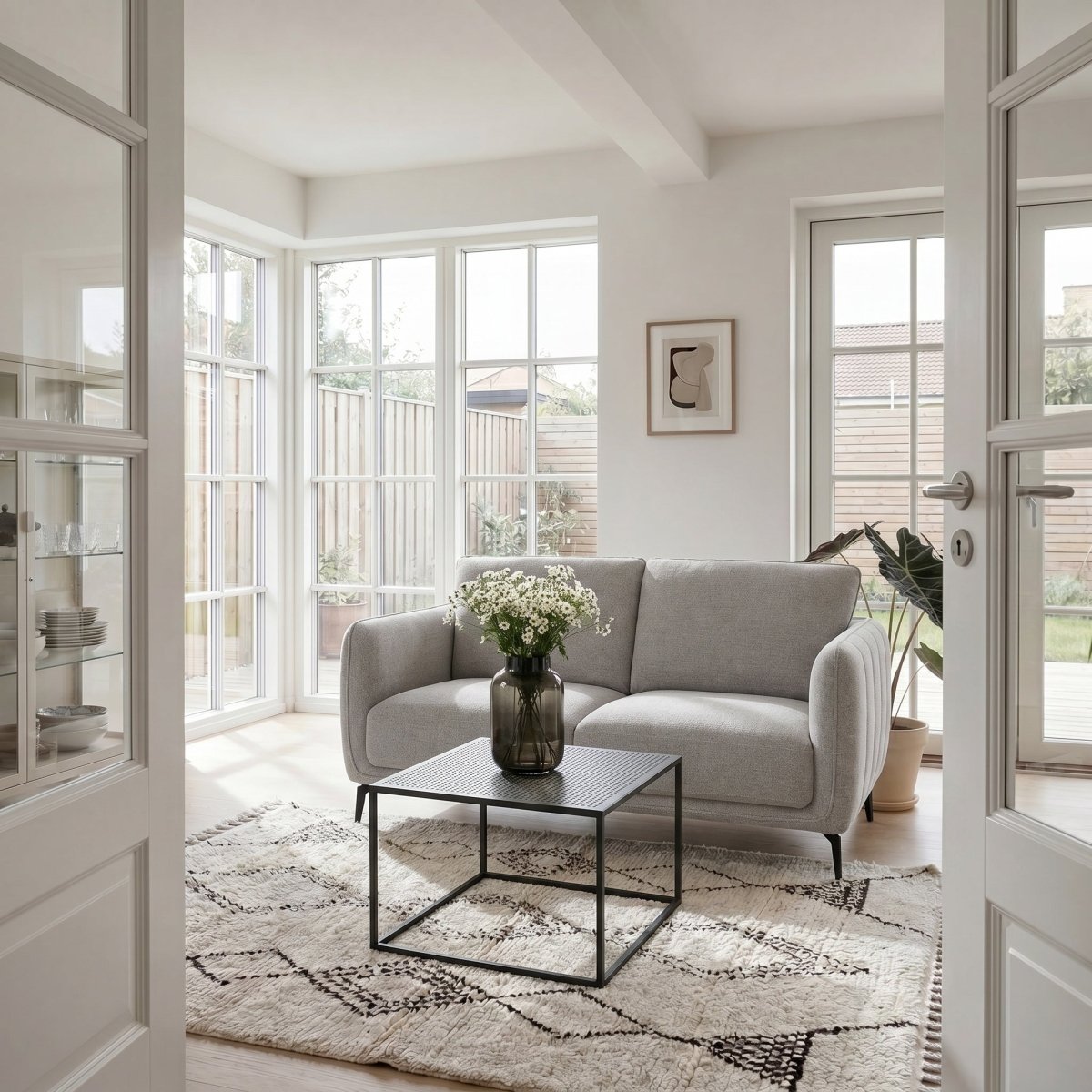 2-Sitzer Sofa - Stoffbezug Grau