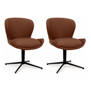 2er Set Esszimmerstühle - Drehbar - Dunkelbraun