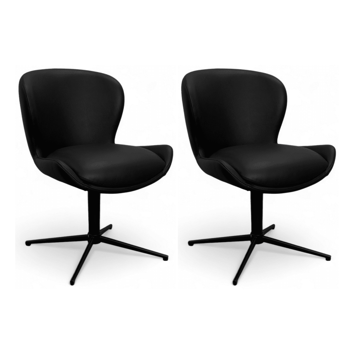 2er Set Esszimmerstühle - Drehbar - Schwarz