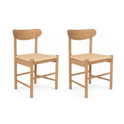 2er Set Esszimmerstühle Malou mit Geflechtsitz - Wildeiche