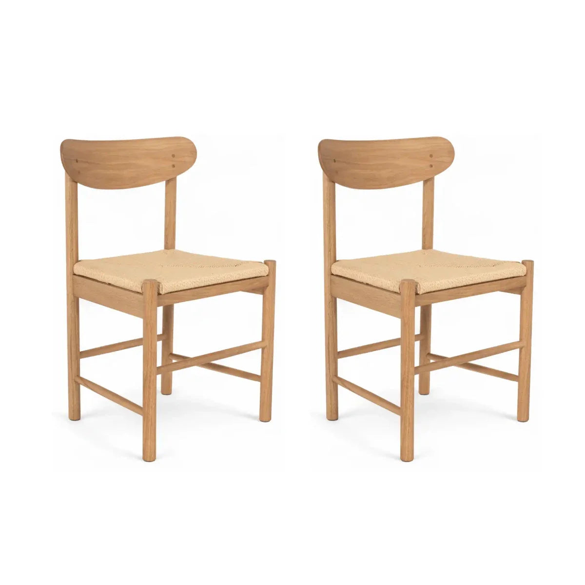 2er Set Esszimmerstühle Malou mit Geflechtsitz - Wildeiche