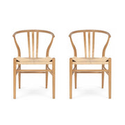2er Set Esszimmerstühle Nikoline mit Geflechtsitz - Wildeiche