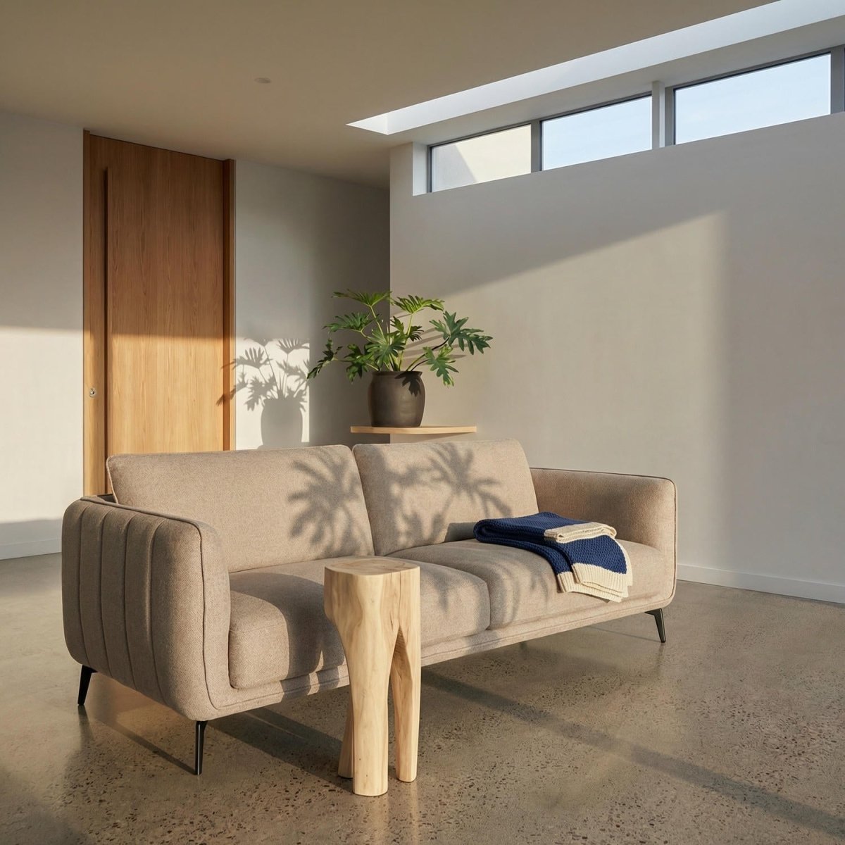 3-Sitzer Sofa - Stoffbezug Beige