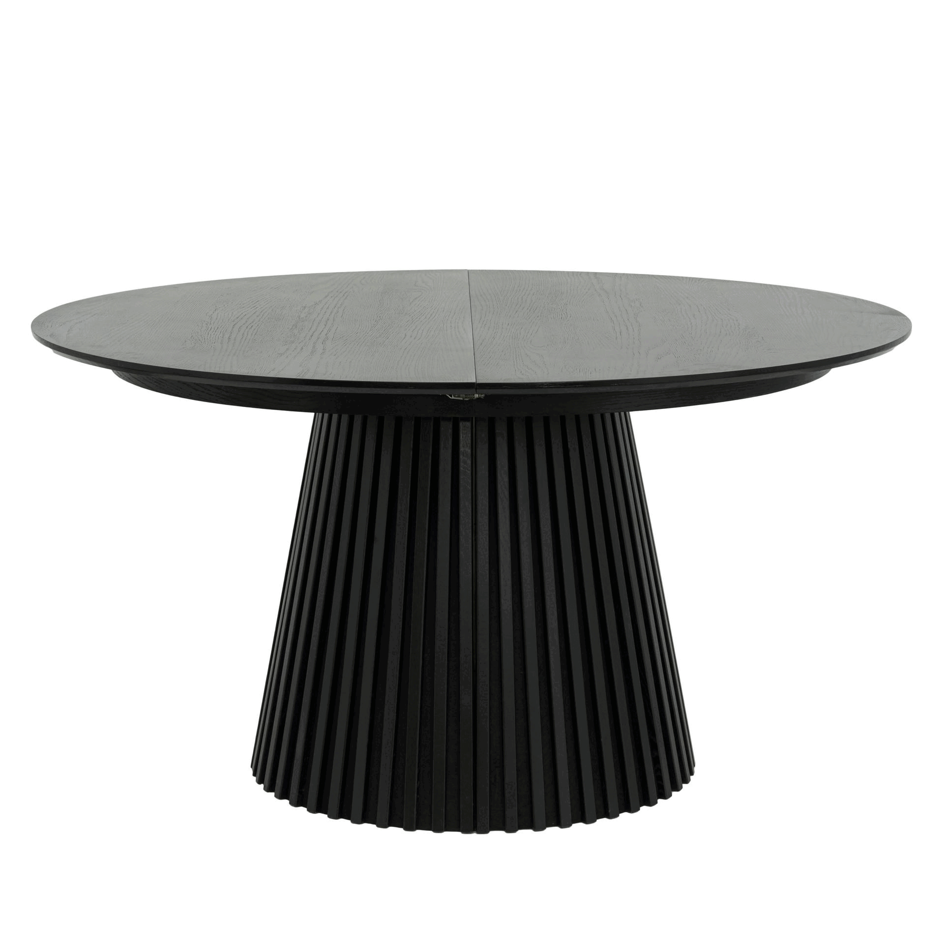 Essgruppe mit 6 Stühle und Esstisch - ø140 cm - Ausziehbar bis 240 cm Schwarz
