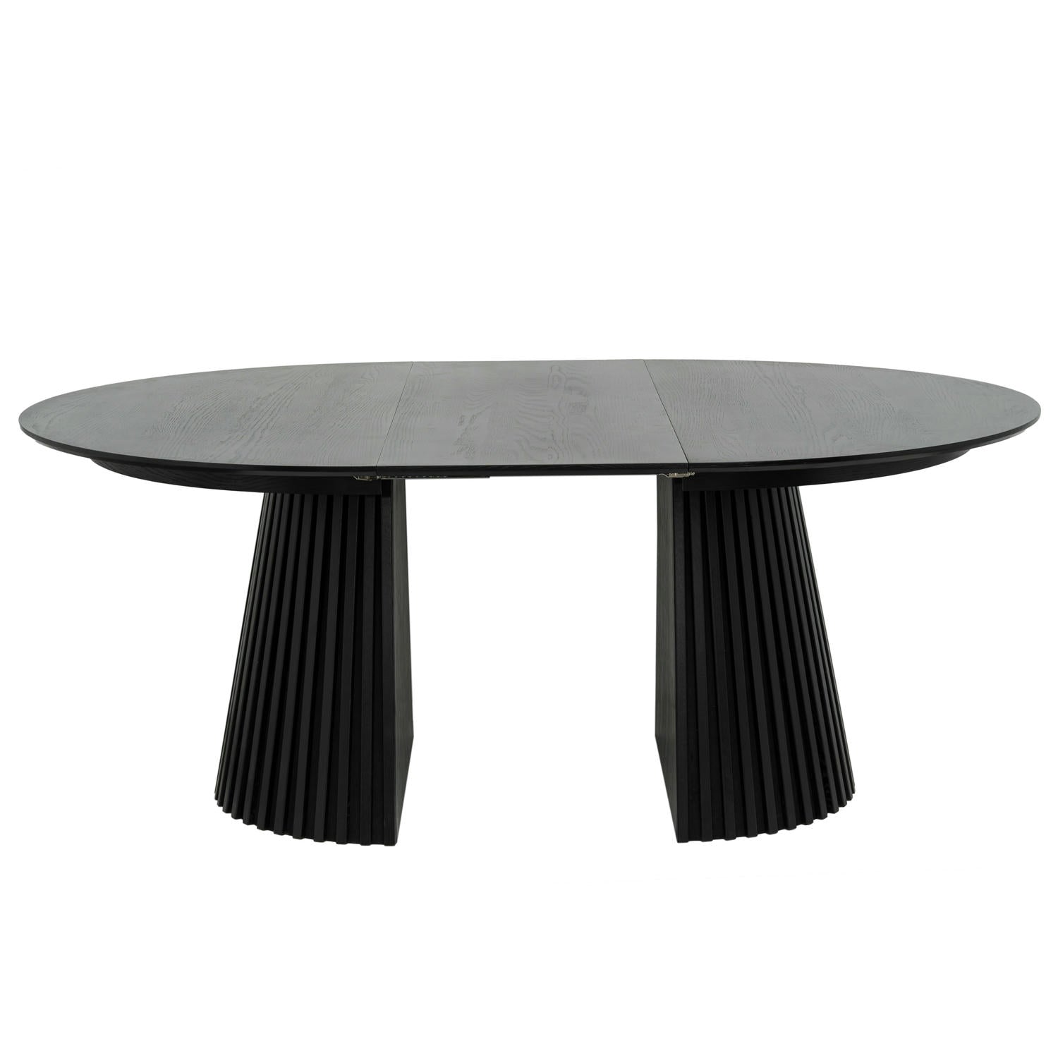 Essgruppe mit 4 Stühle und Esstisch - ø140 cm - Ausziehbar bis 240 cm Schwarz