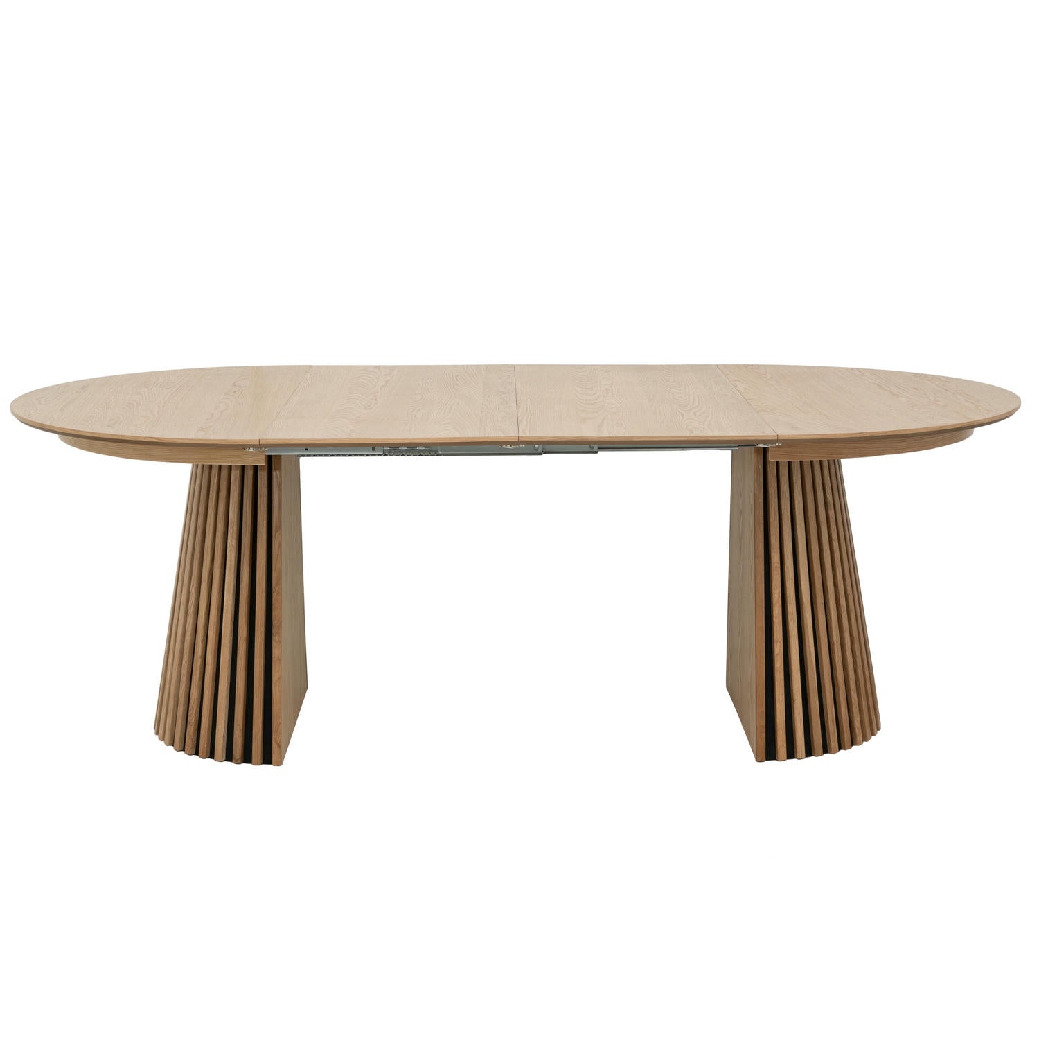 Essgruppe mit 4 Stühle und Esstisch - ø120 cm - Ausziehbar bis 220 cm Wildeiche