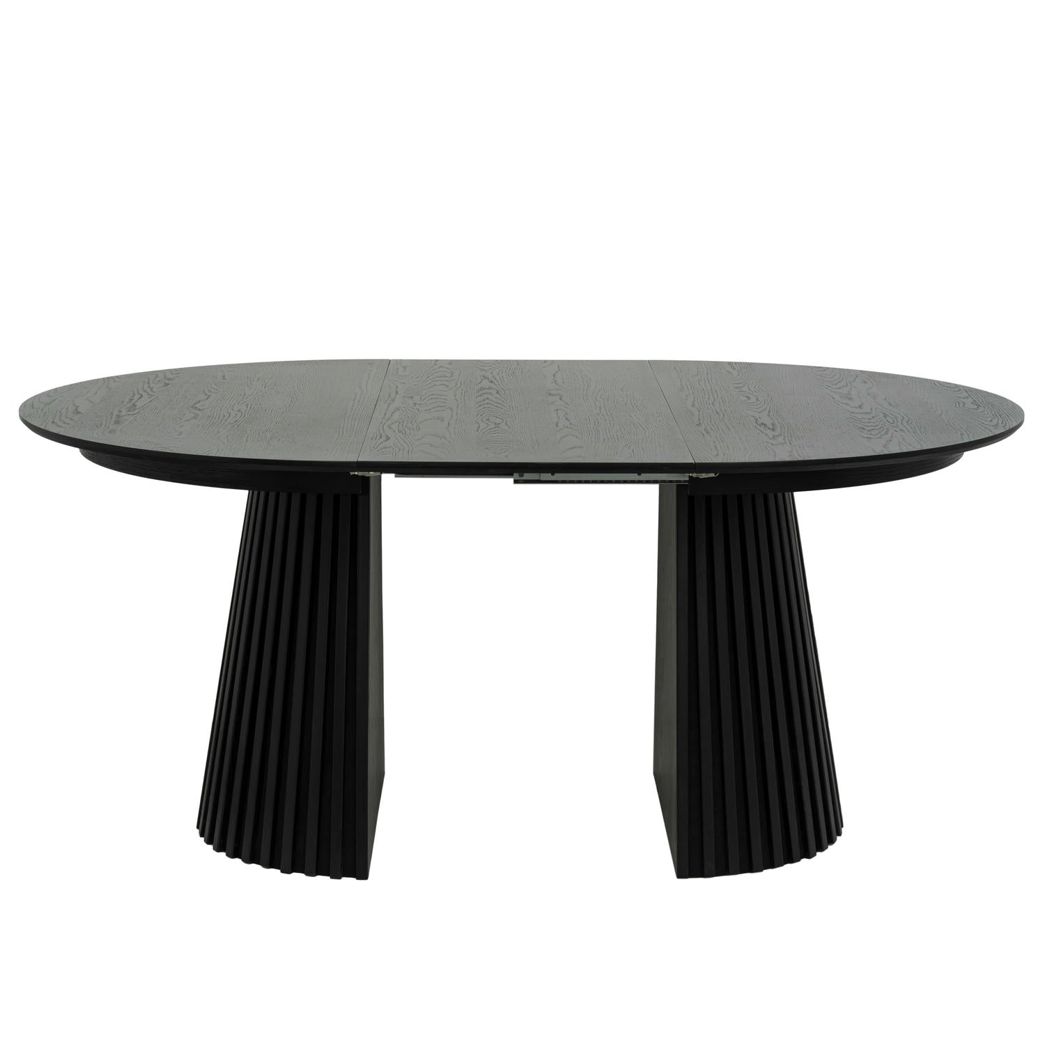 Essgruppe mit 4 Stühle und Esstisch - ø120 cm - Ausziehbar bis 220 cm Schwarz