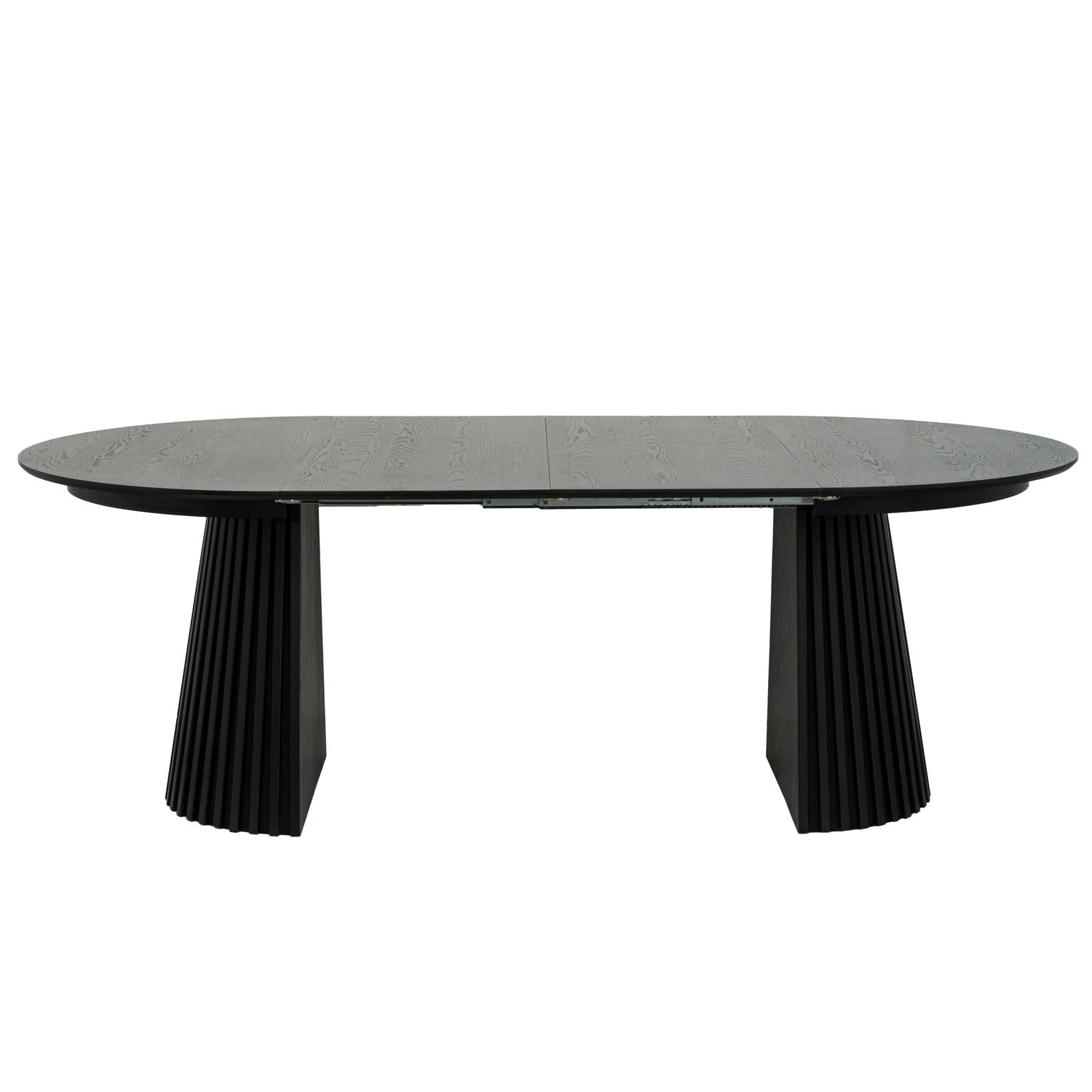 Essgruppe mit 4 Stühle und Esstisch - ø120 cm - Ausziehbar bis 220 cm Schwarz