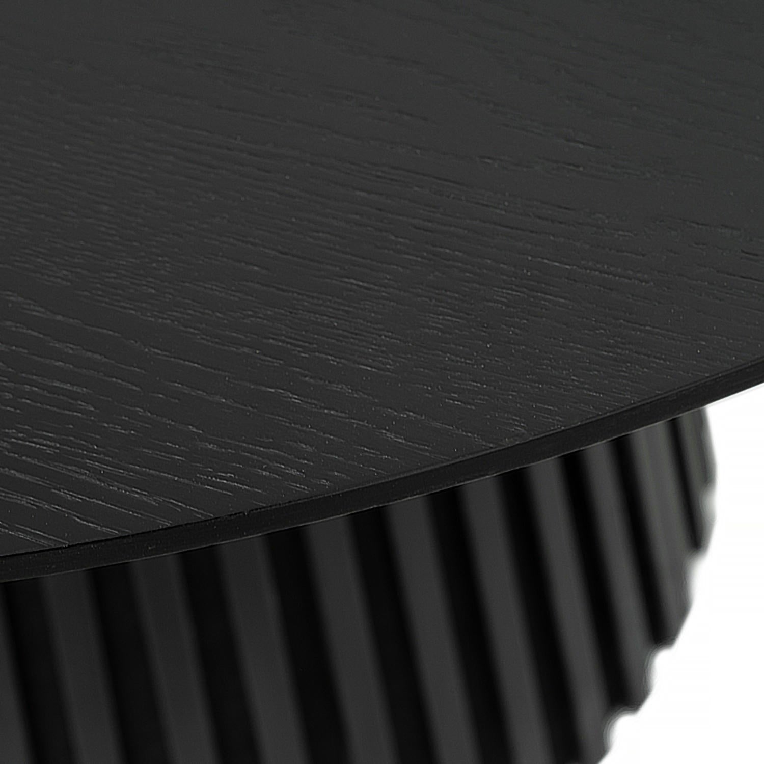 Essgruppe mit 4 Stühle und Esstisch - ø120 cm - Ausziehbar bis 220 cm Schwarz