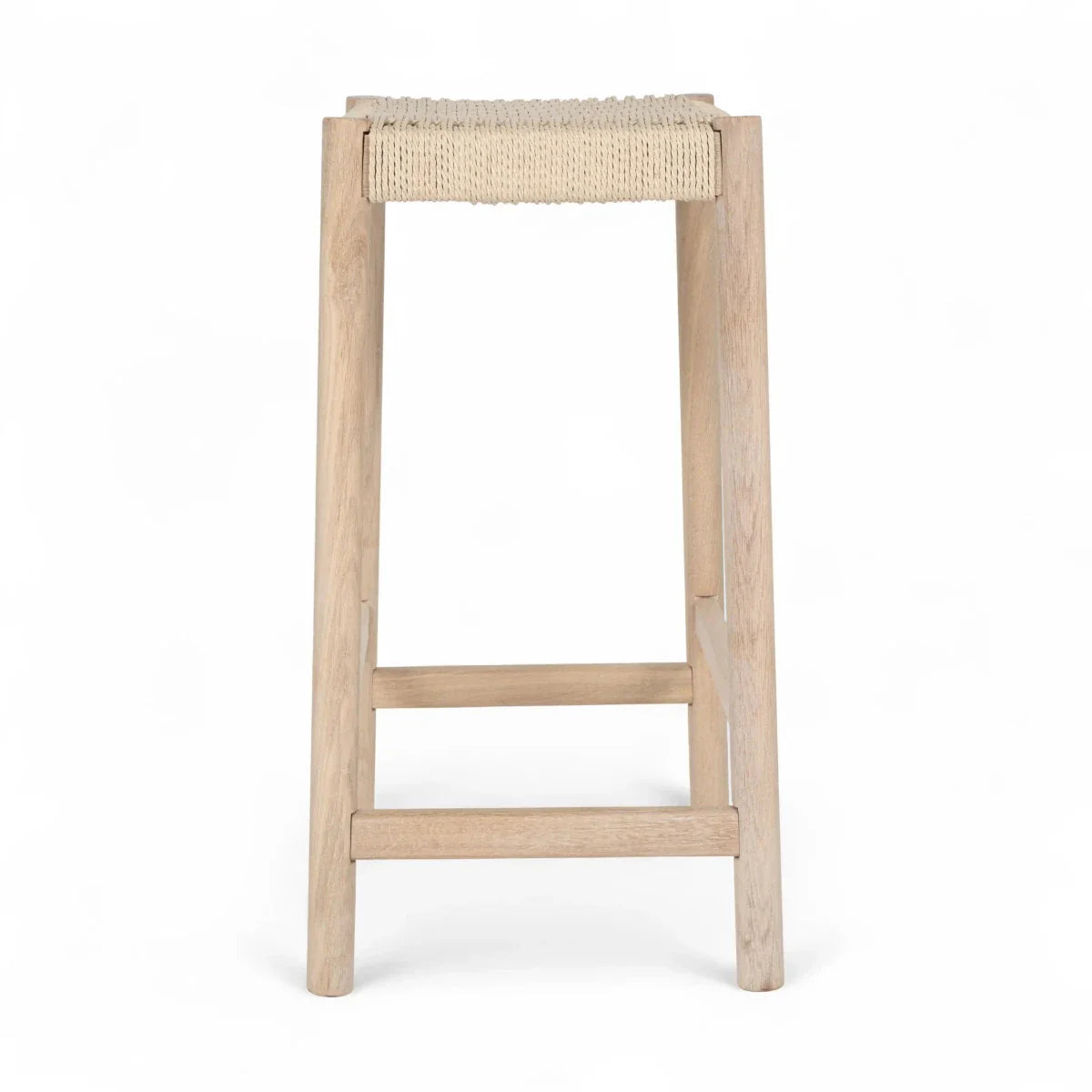 2er Set Barhocker Ida mit Geflechtsitz - Eiche bianco