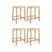 4er Set Barhocker Ida mit Geflechtsitz - Wildeiche