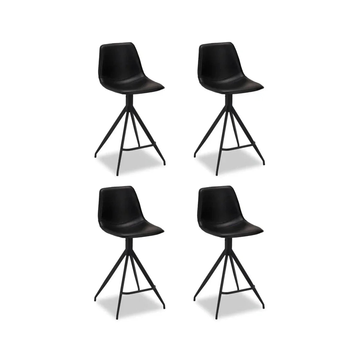 4er Set Barhocker Isabel - Drehbar - Schwarz