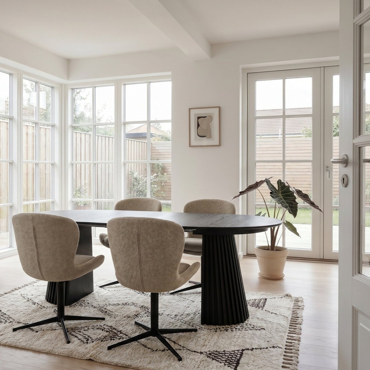 2er Set Esszimmerstühle - Drehbar - Beige