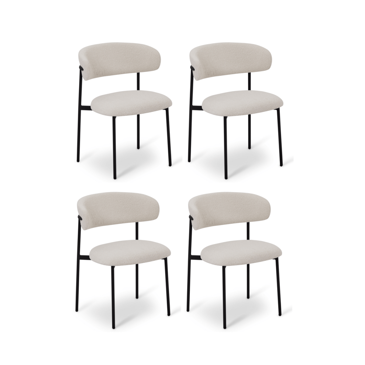 4er Set Esszimmerstühle - Weiß
