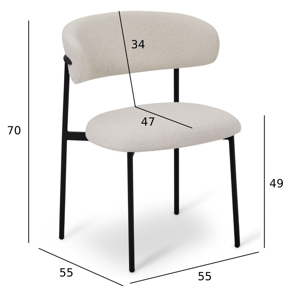 4er Set Esszimmerstühle - Weiß
