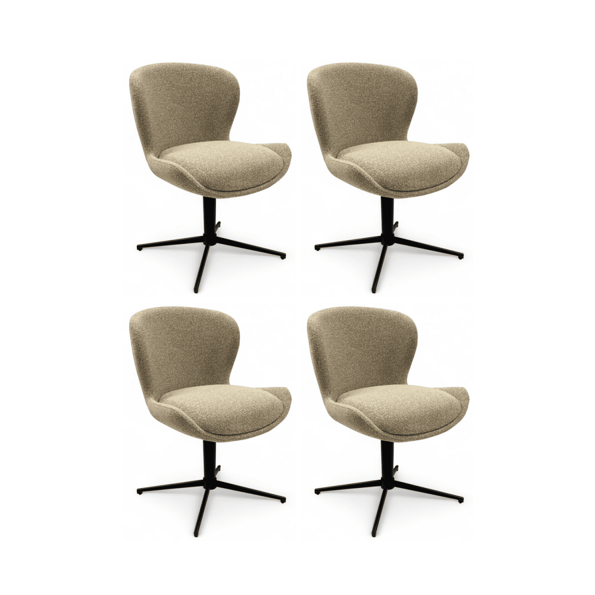 4er Set Esszimmerstühle - Drehbar - Beige