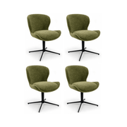 4er Set Esszimmerstühle - Drehbar - Grün