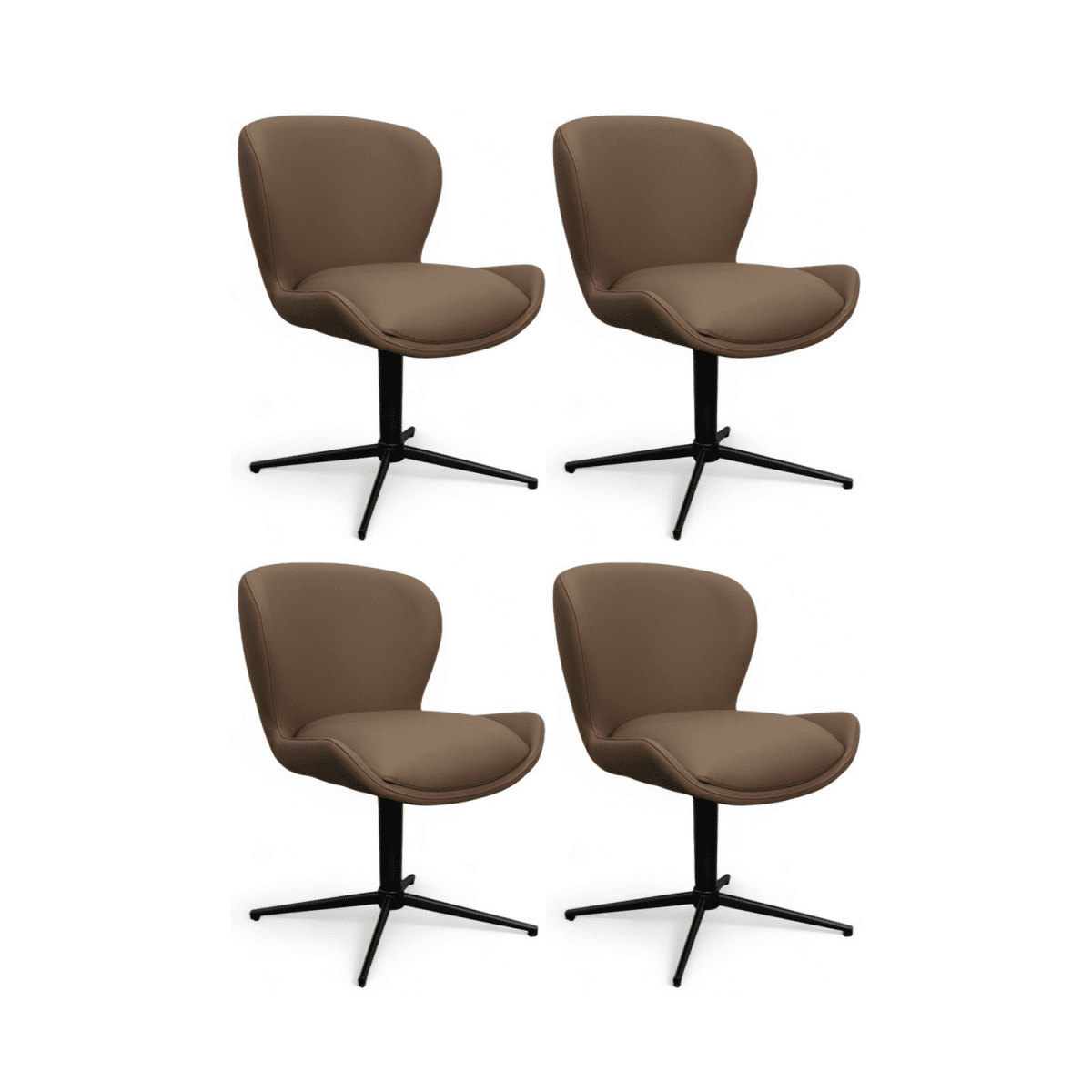 4er Set Esszimmerstühle - Drehbar - Taupe