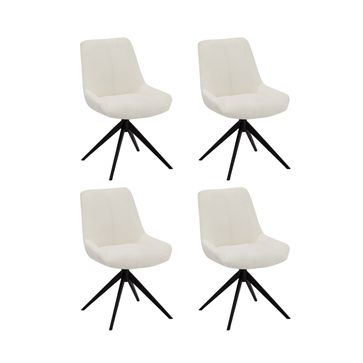 4er Set Esszimmerstühle - Drehbar - Weiß
