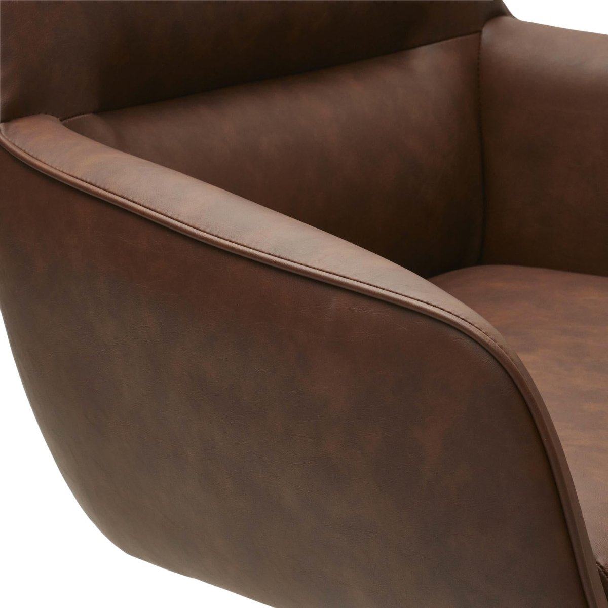 4er Set Esszimmerstühle mit Armlehne - Drehbar - Cognac Braun
