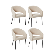 4er Set Esszimmerstühle mit Armlehne - Beige
