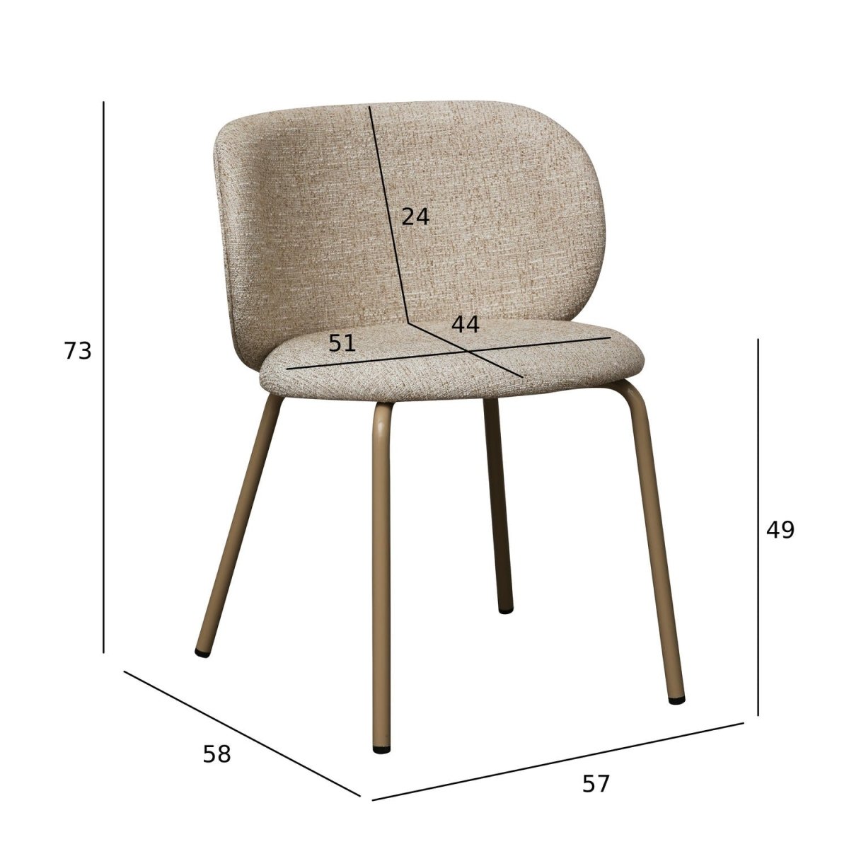 4er Set Esszimmerstühle - Beige