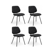 4er Set Esszimmerstühle - Schwarz