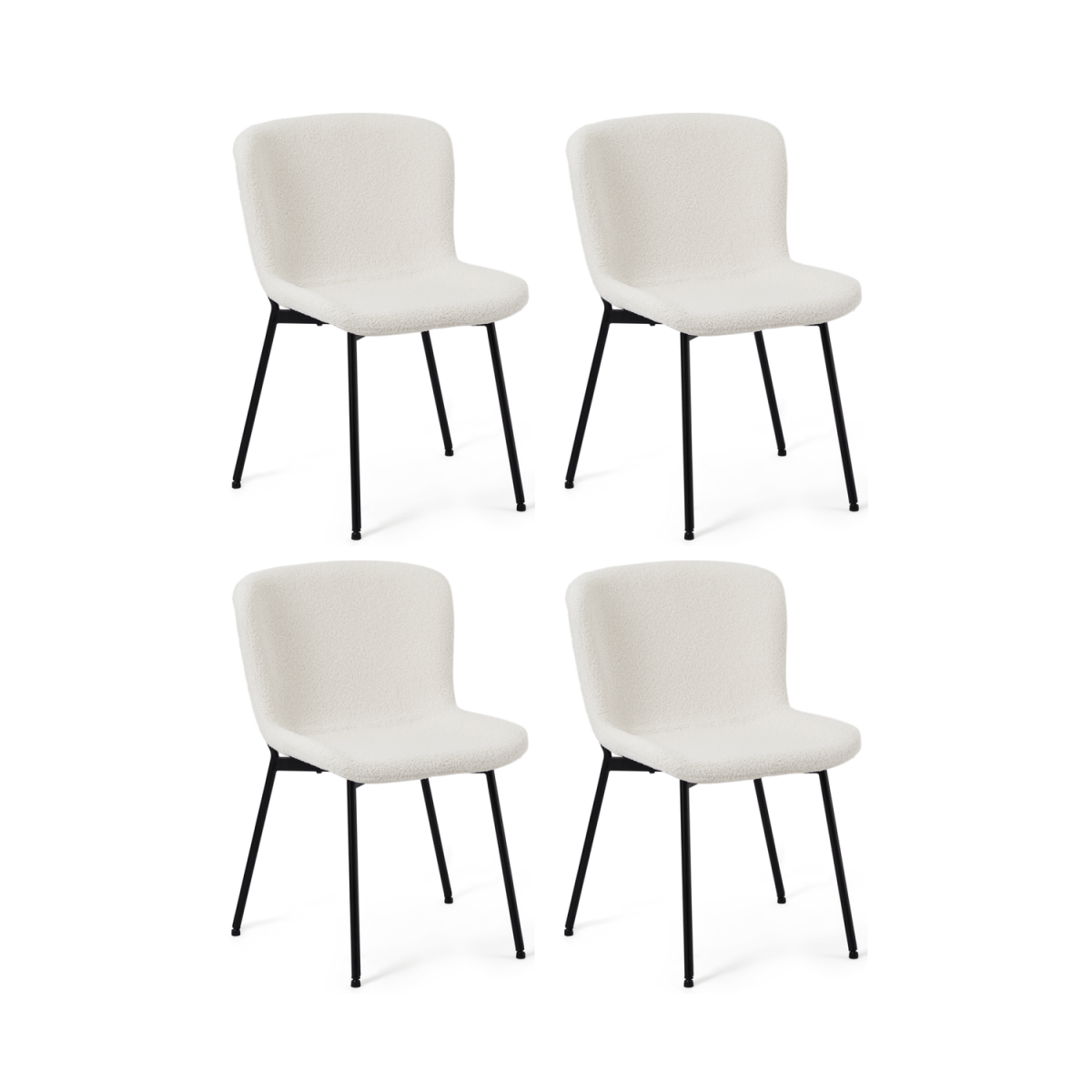 4er Set Esszimmerstühle - Weiß