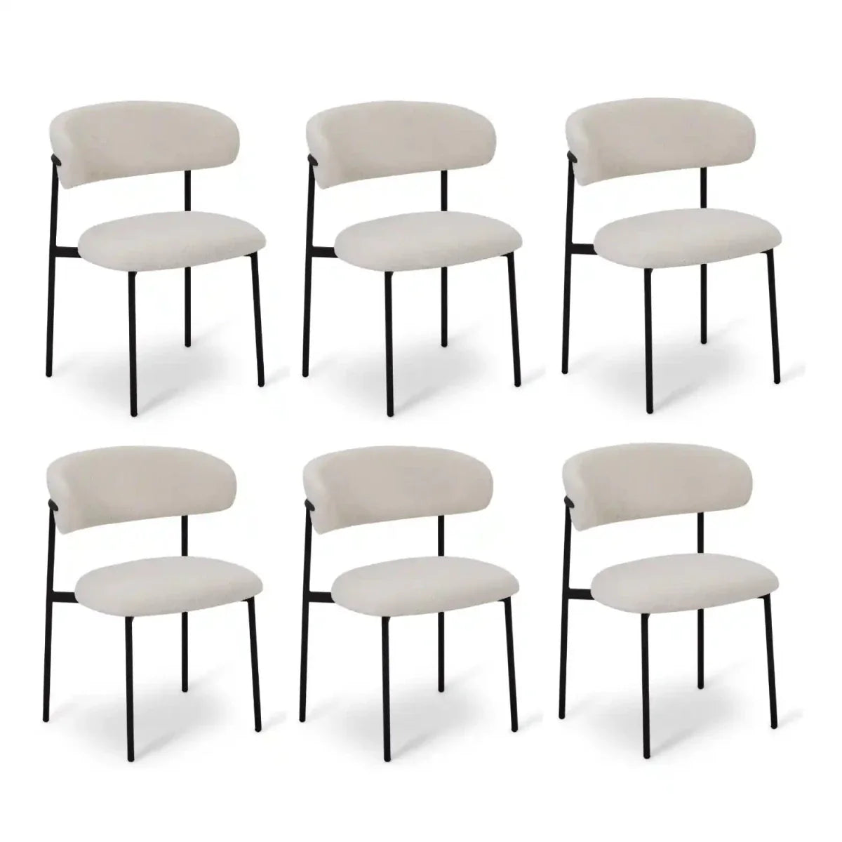 6er Set Esszimmerstühle Diana - Cremeweiß