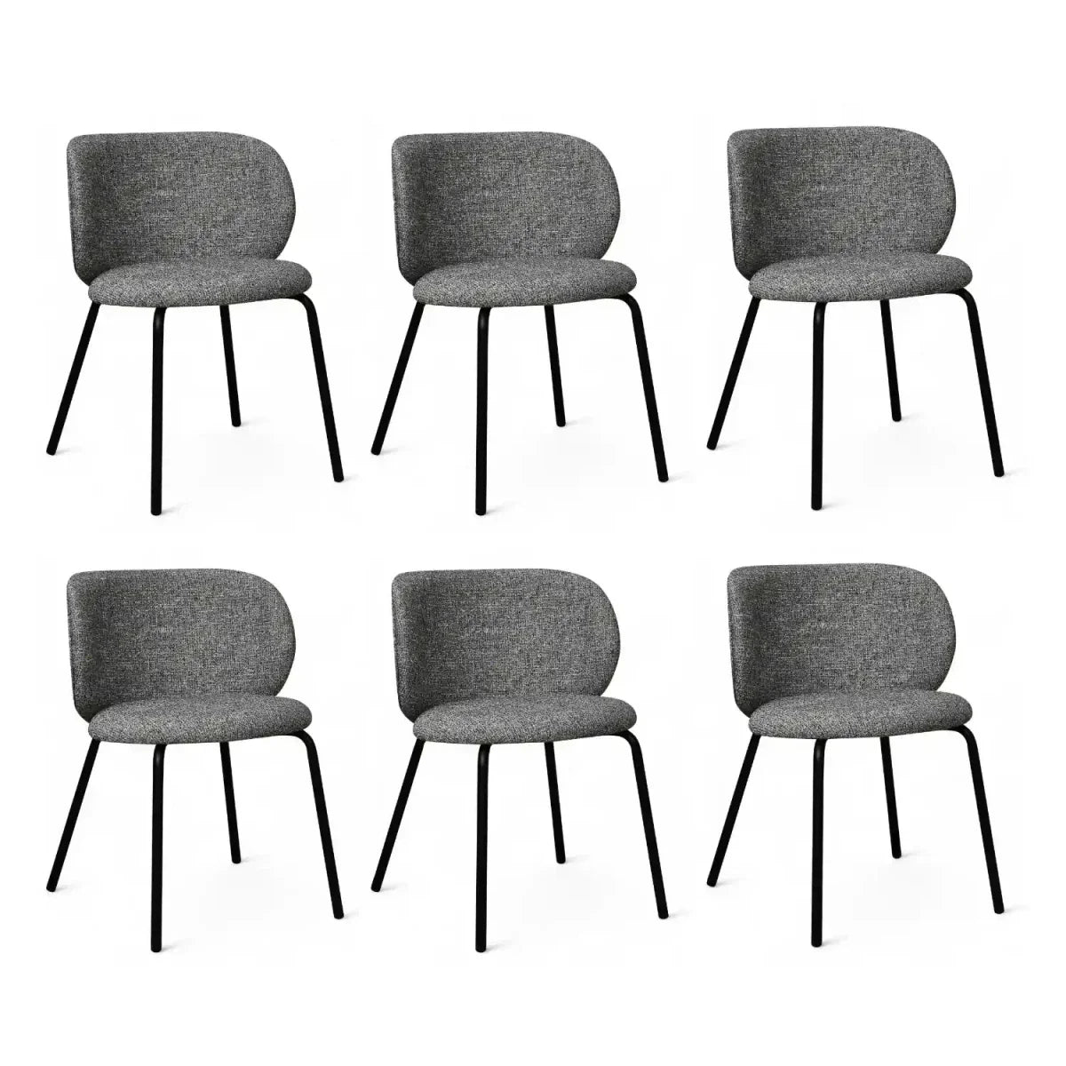 6er Set Esszimmerstühle Nanna - Grau