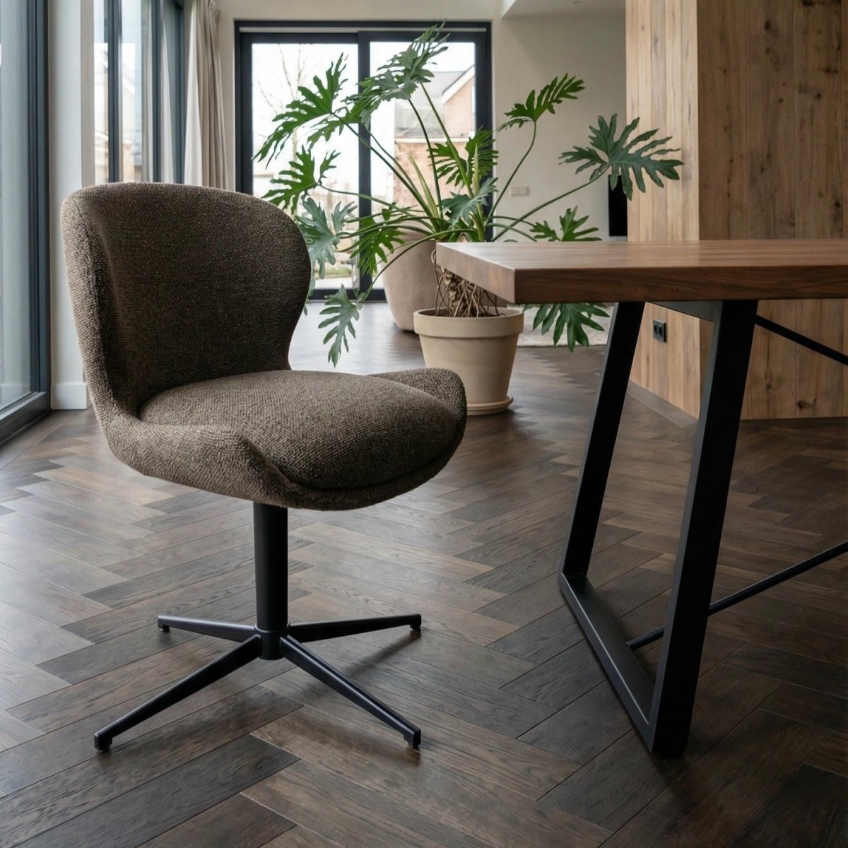 6er Set Esszimmerstühle Nicklas - Drehbar - Braun