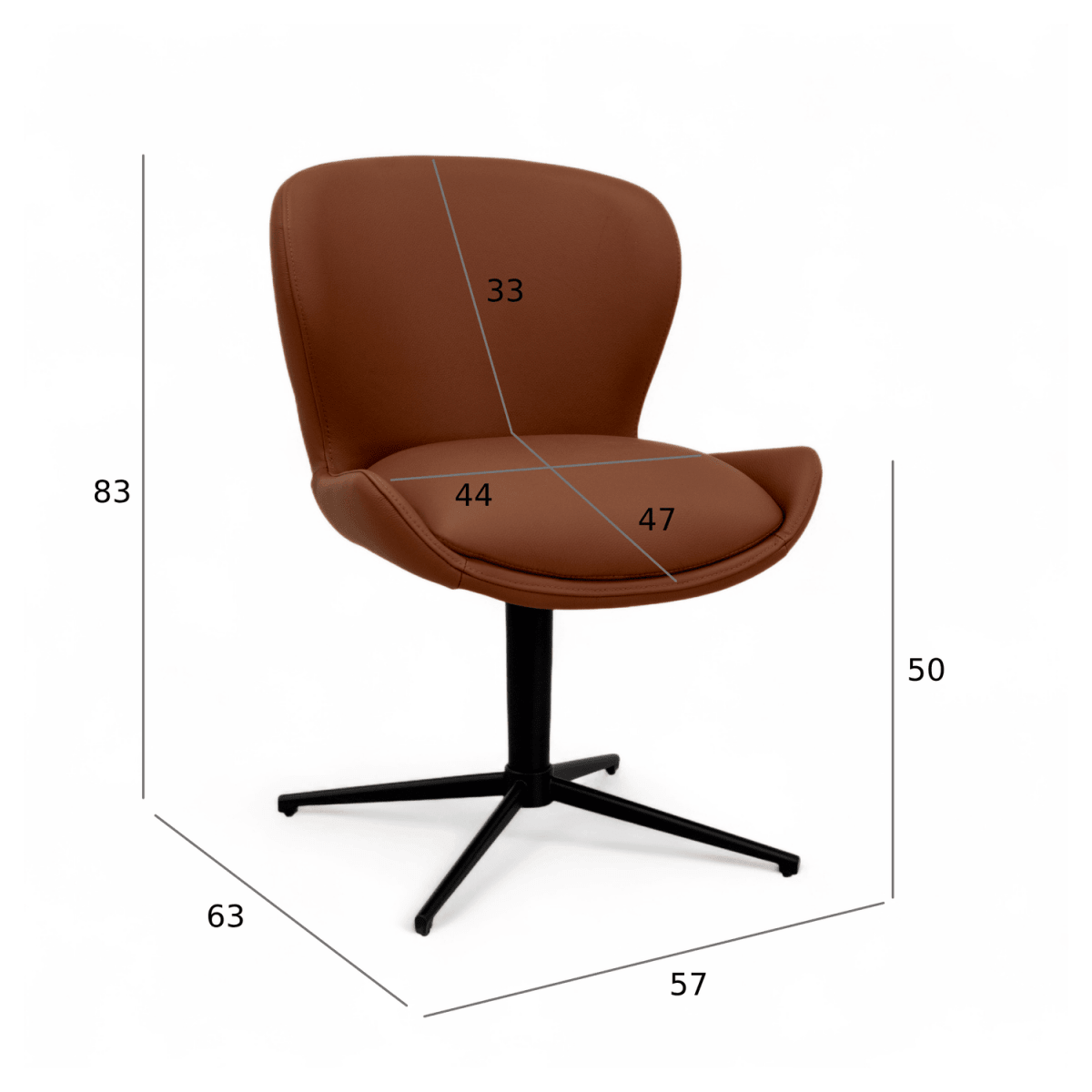 6er Set Esszimmerstühle Nicklas - Drehbar - Dunkelbraun