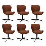 6er Set Esszimmerstühle Nicklas - Drehbar - Dunkelbraun