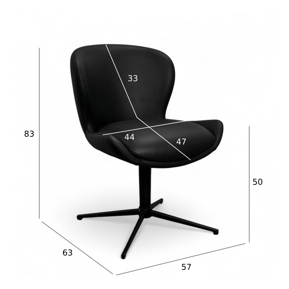 6er Set Esszimmerstühle Nicklas - Drehbar - Schwarz