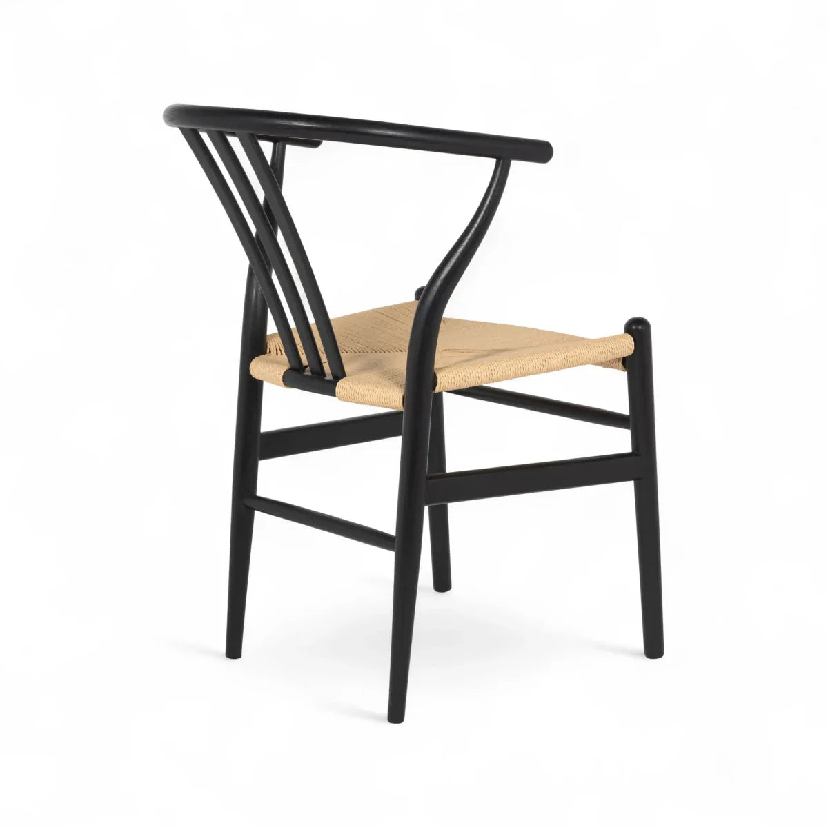 6er Set Esszimmerstühle Nikoline mit Geflechtsitz - Schwarz