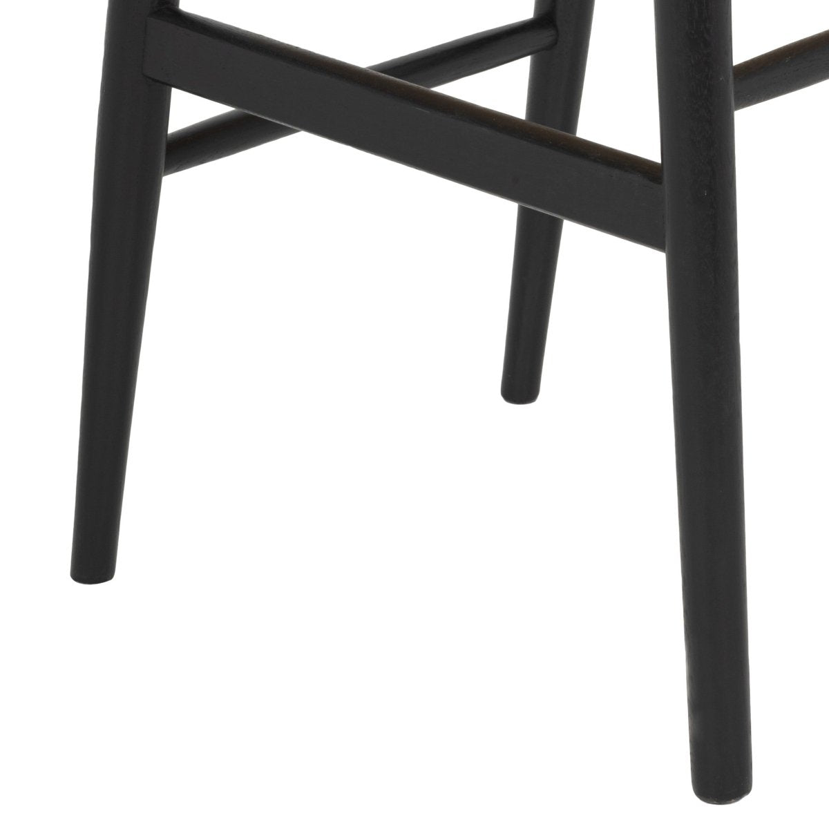 6er Set Esszimmerstühle Nikoline mit Geflechtsitz - Schwarz