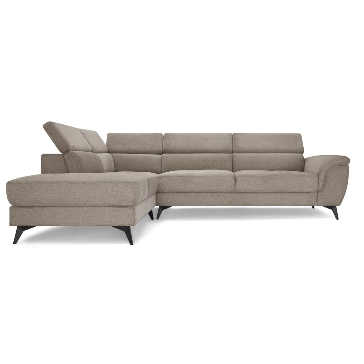 L-Form Ecksofa Links - Stoffbezug Beige