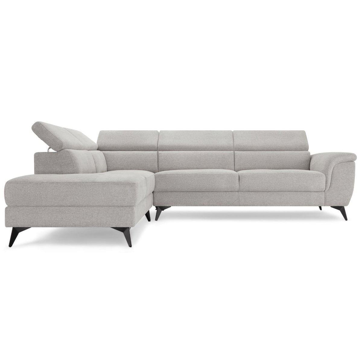 L-Form Ecksofa Links - Stoffbezug Grau
