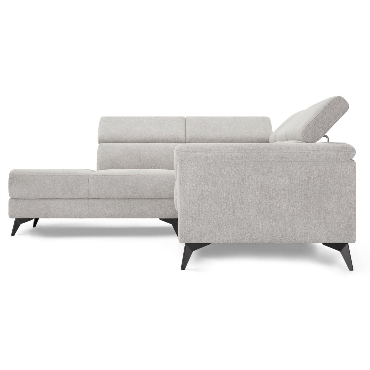 L-Form Ecksofa Links - Stoffbezug Grau