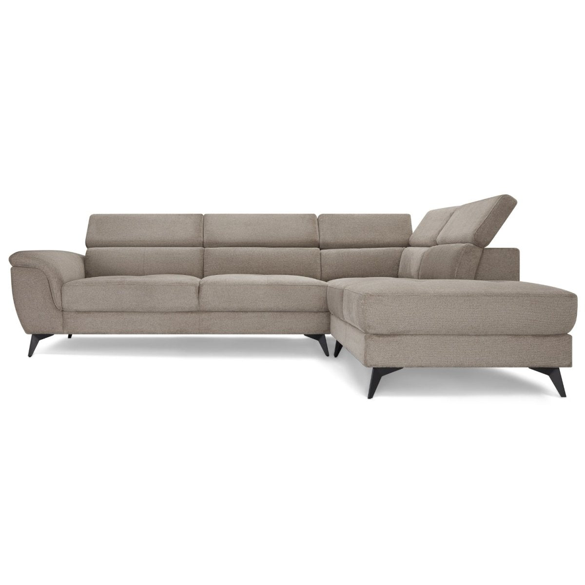 L-Form Ecksofa Rechts - Stoffbezug Beige