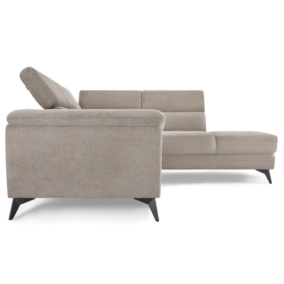 L-Form Ecksofa Rechts - Stoffbezug Beige