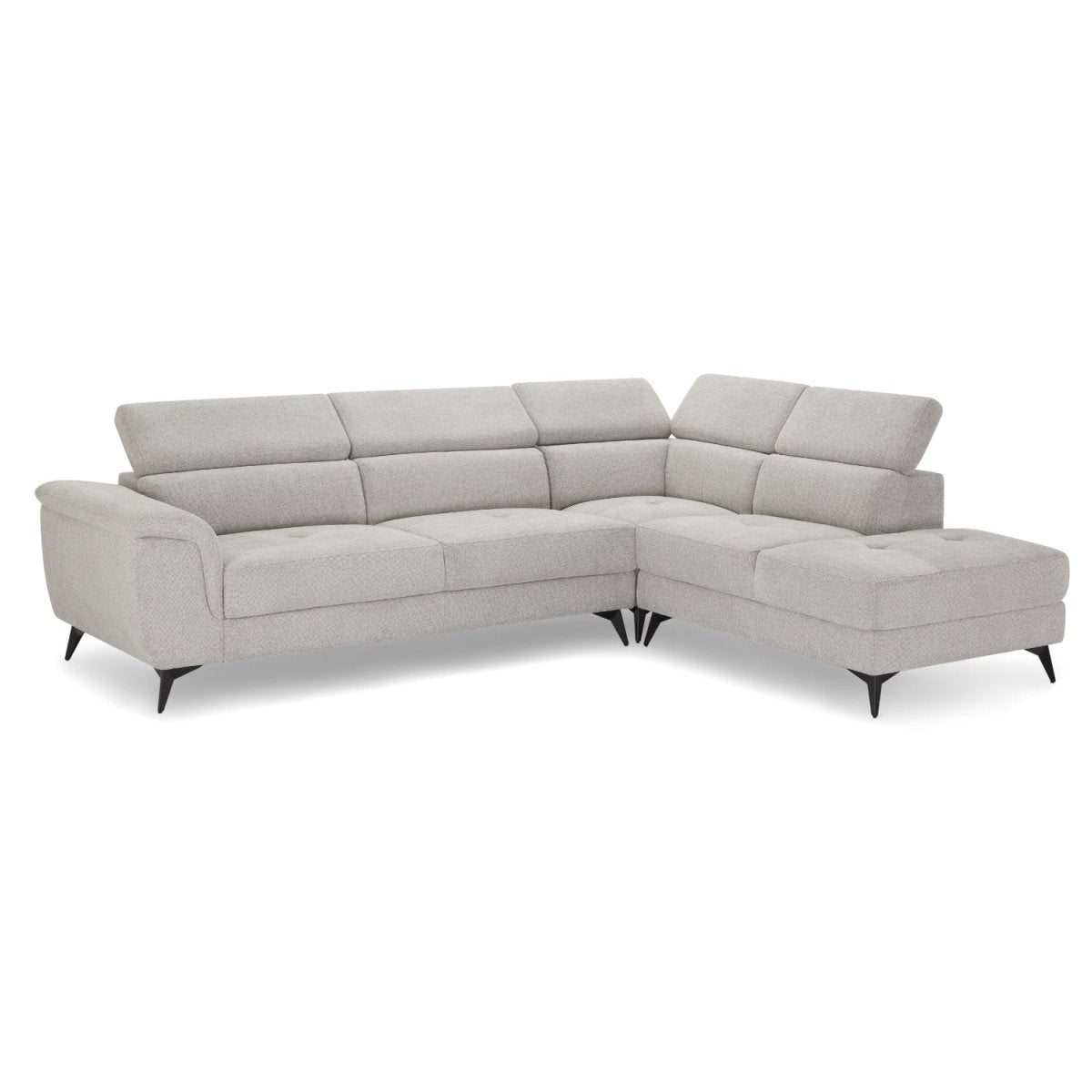 L-Form Ecksofa Rechts - Stoffbezug Grau