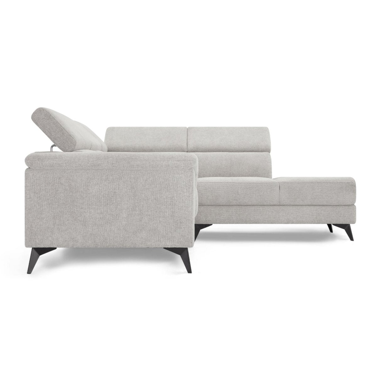 L-Form Ecksofa Rechts - Stoffbezug Grau