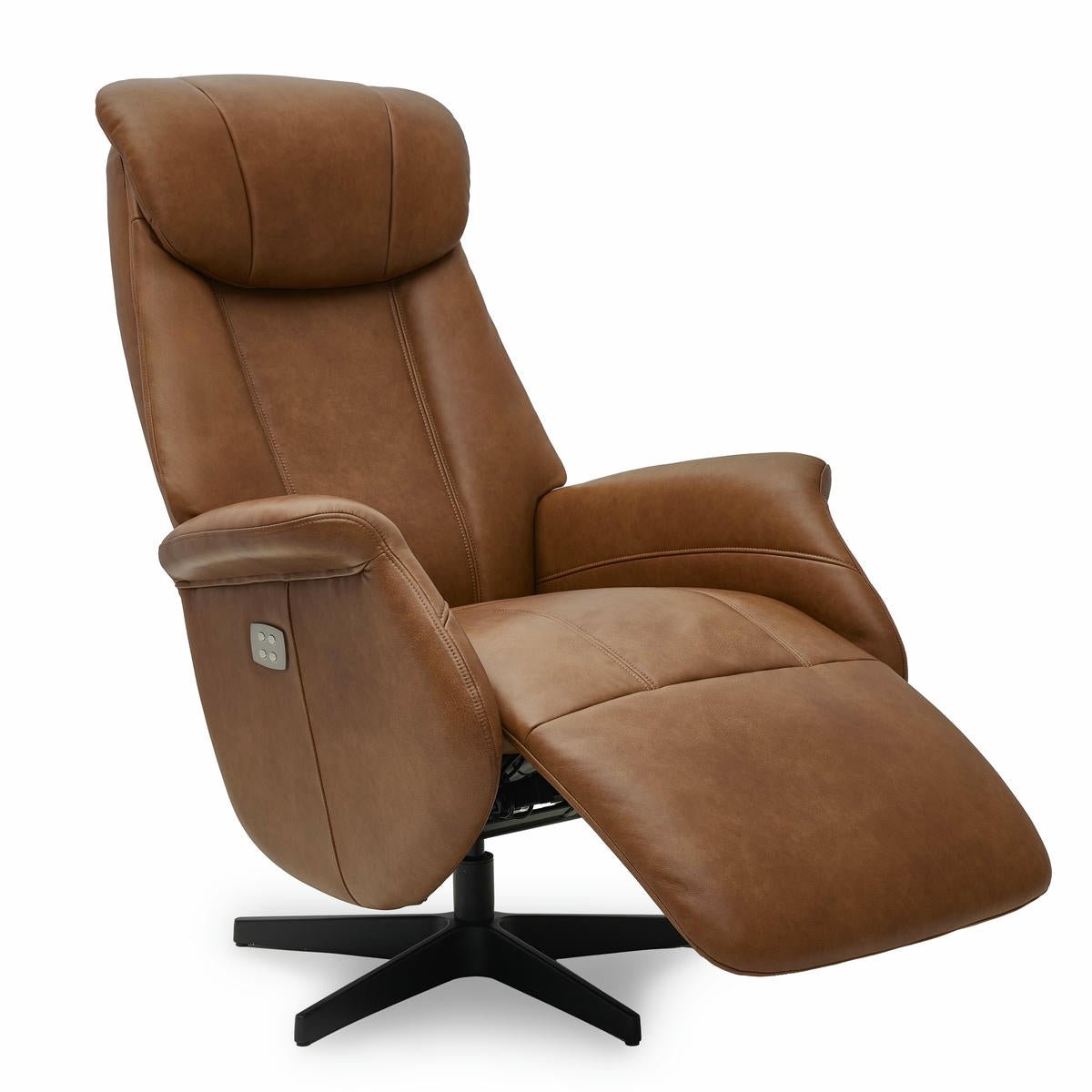 Elektrischer Relaxsessel Bonanza – Echtleder Cognac | ibbedesign
