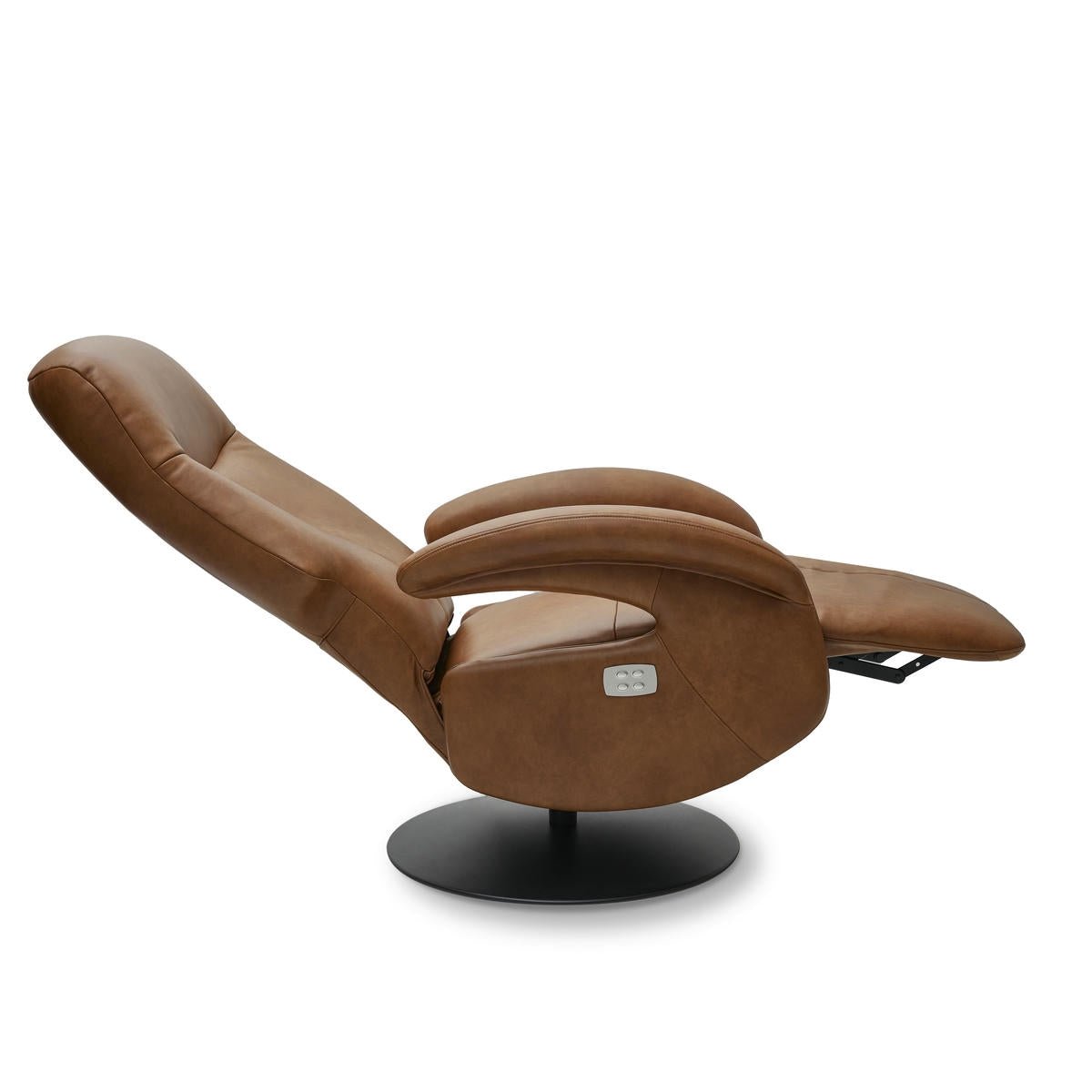 Elektrischer Relaxsessel Bull - Echtleder Cognac mit 2 Motoren
