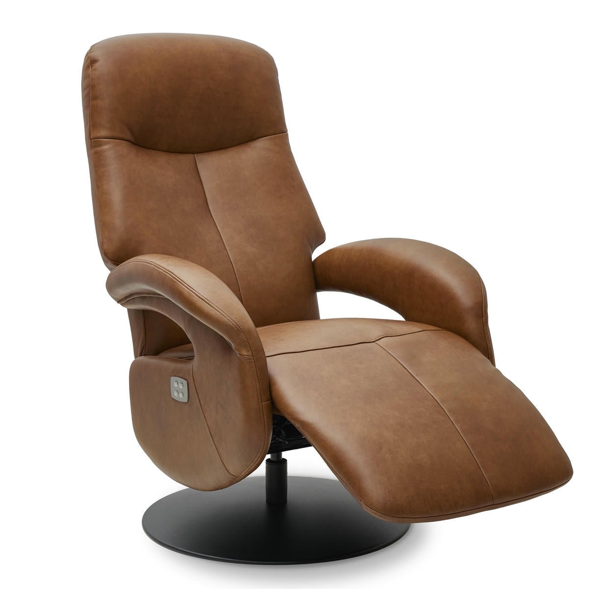 Elektrischer Relaxsessel Bull - Echtleder Cognac mit 2 Motoren