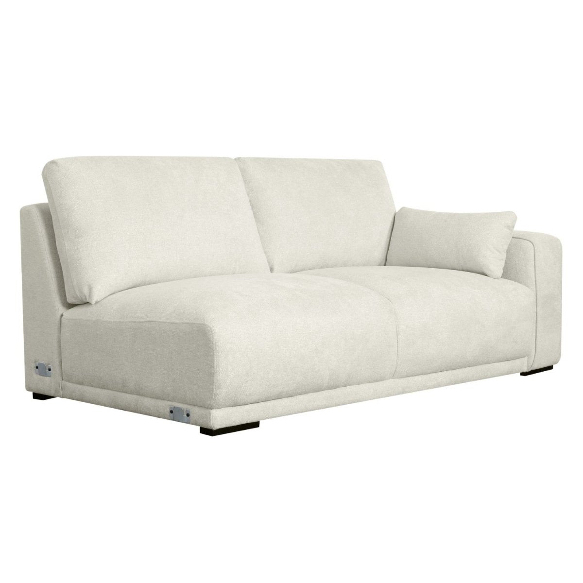 L-Form Ecksofa Links - Stoffbezug Creme