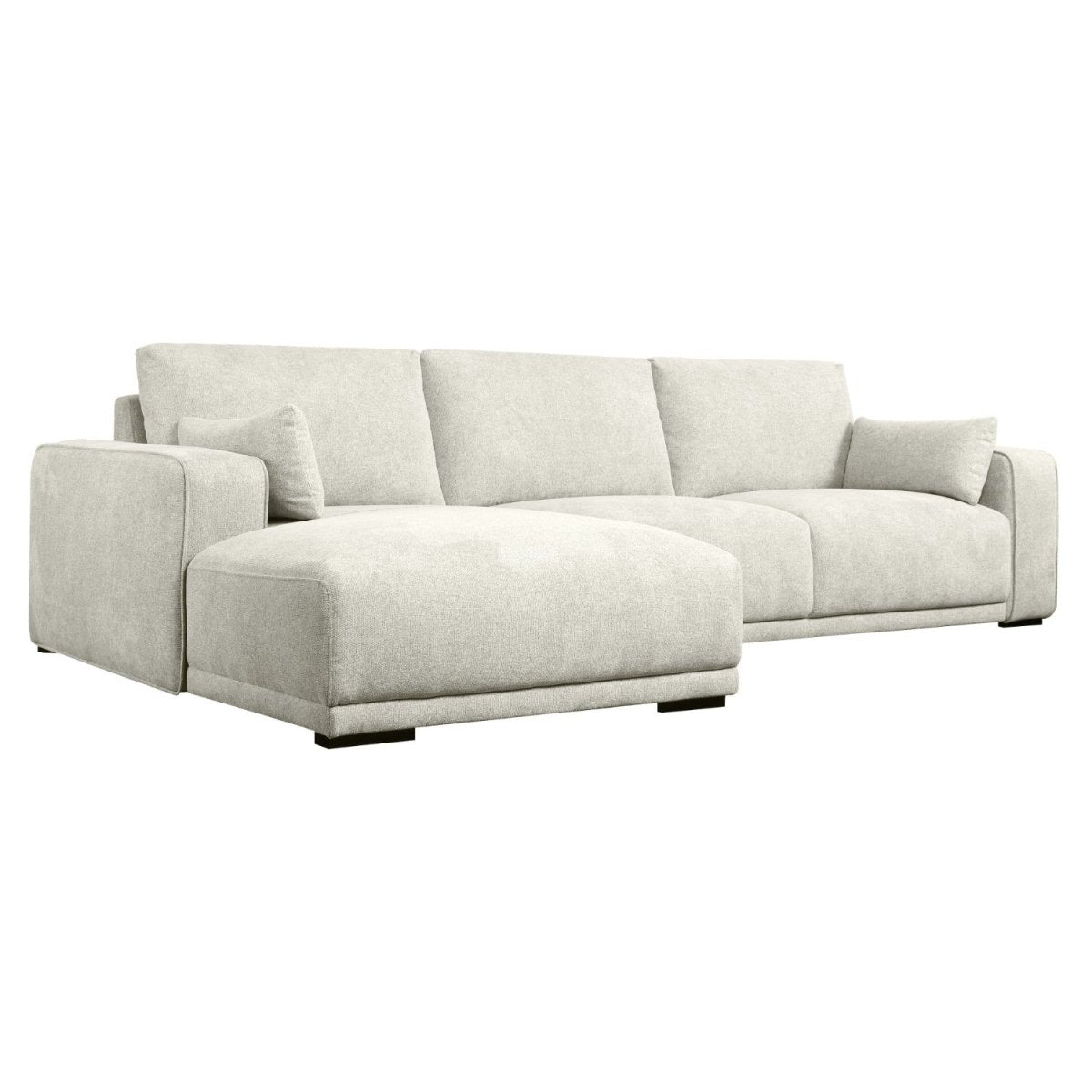L-Form Ecksofa Links - Stoffbezug Creme