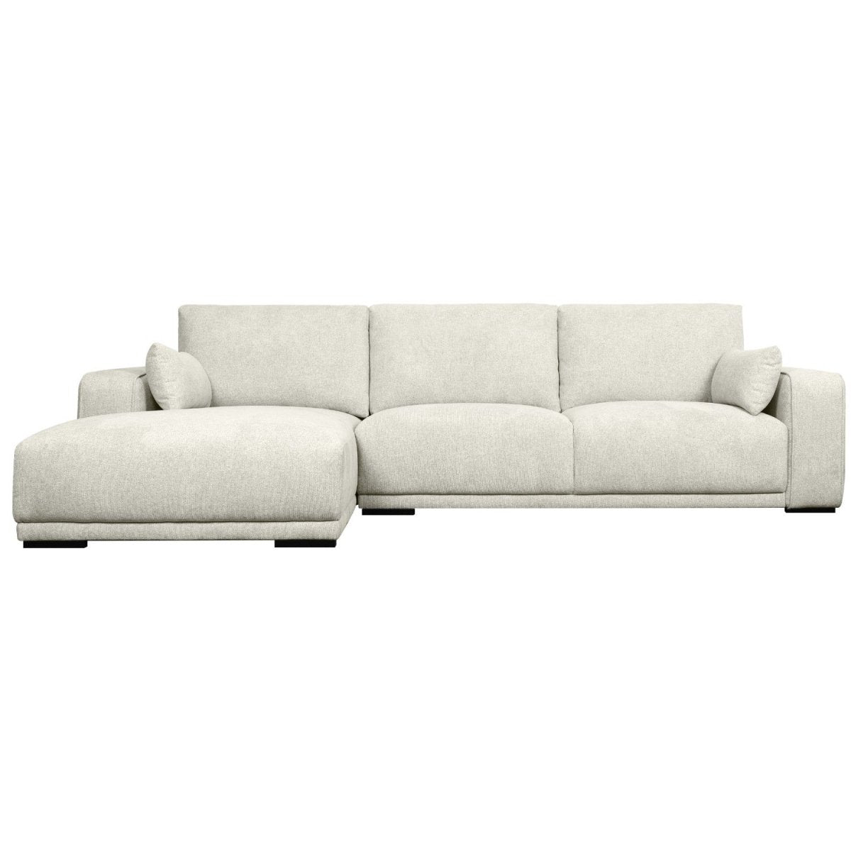 L-Form Ecksofa Links - Stoffbezug Creme
